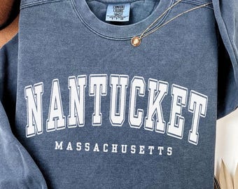 Nantucket Massachusetts Crewneck-tröja, kustnära New England-tröja