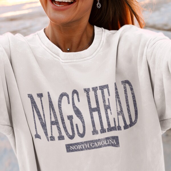 Outer Banks Shirt, Nags Head Shirt, North Carolina Crewneck, Vintage Outer Banks Sweatshirt, Carolina Souvenir, Oversized Beach Pullover