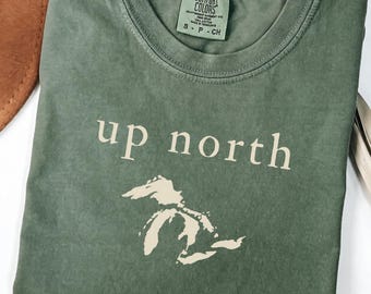 T-shirt « Up North », T-shirt « Great Lakes », Cadeau pour les amoureux des lacs du Michigan