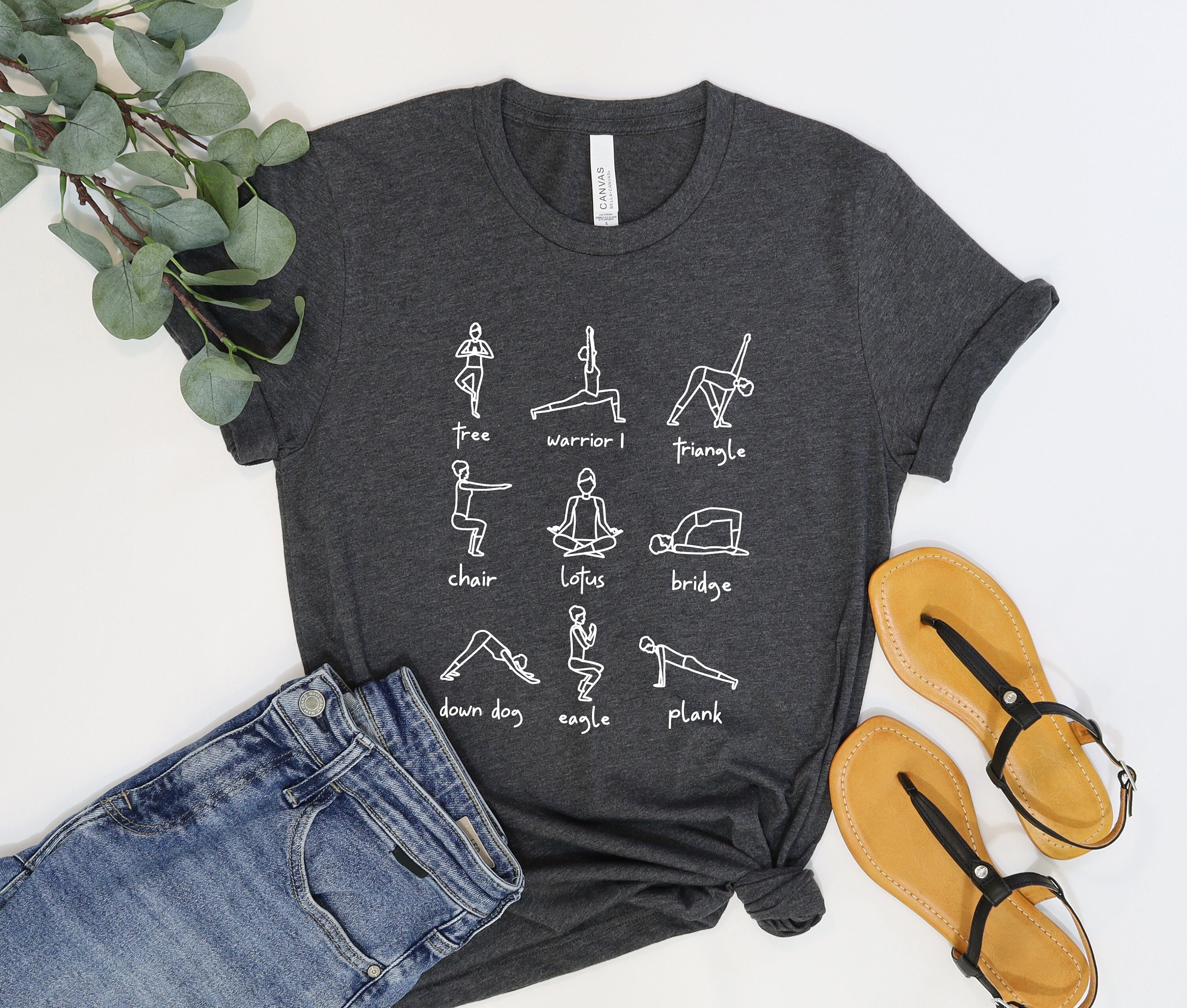 Yoga Poses Shirt, Pilates Class Tee, Yoga Poses Chart, Plank