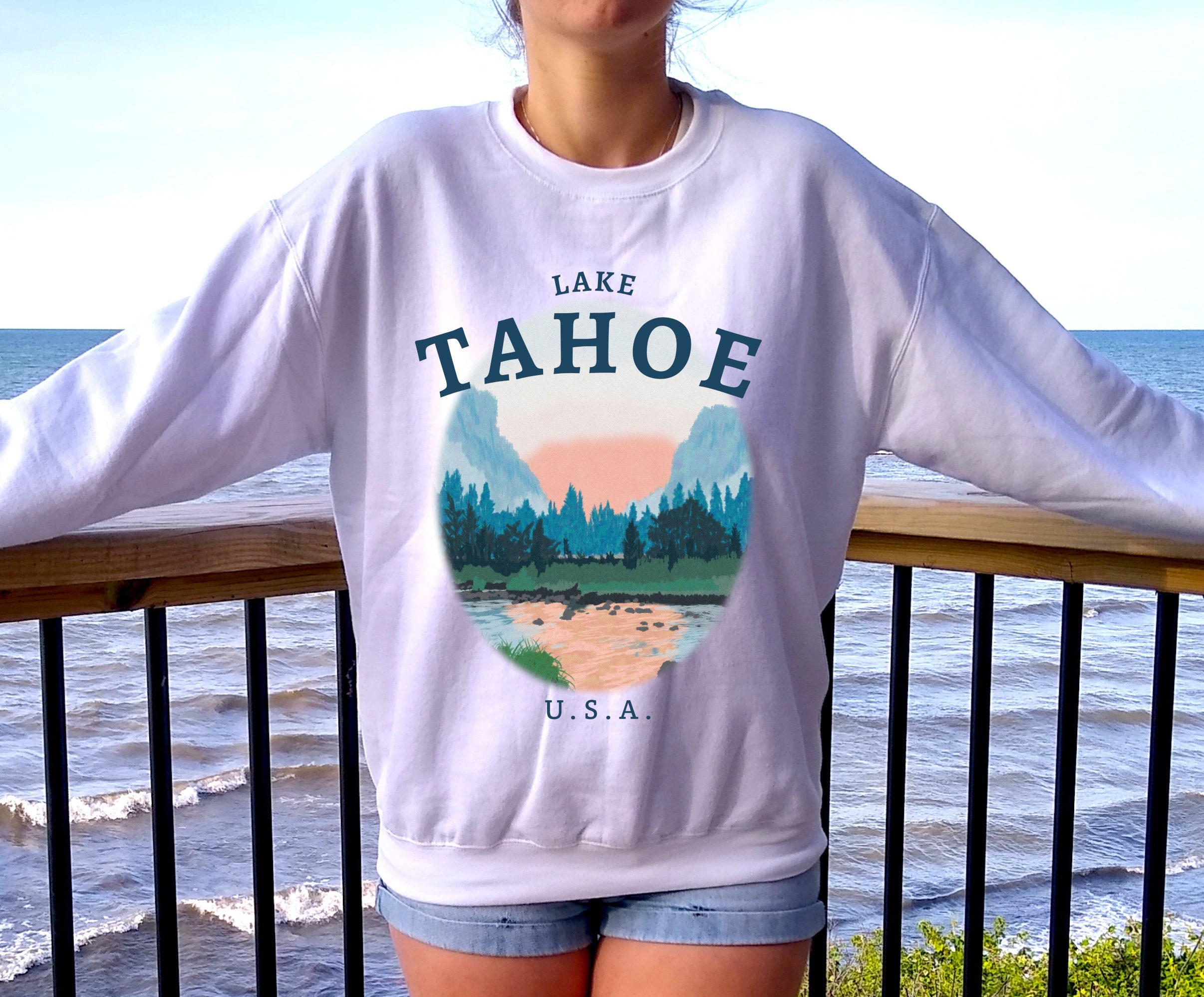 Lake Tahoe Sweatshirt Lake Tahoe Gifts Lake Tahoe Souvenir Etsy