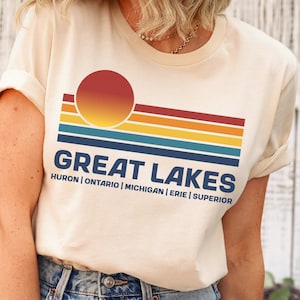 Great Lakes Sunset T-Shirt: Retro Lake Michigan Tee