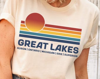Great Lakes Sunset T-Shirt: Retro Lake Michigan Tee