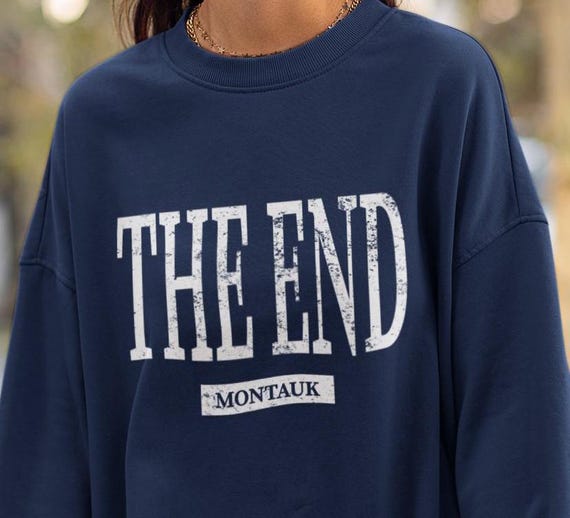 Montauk the End NY Beach Crewneck Sweatshirt, Unisex New