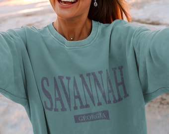 Savannah Georgia Beach-sweater met ronde hals, Tybee Island Vacation