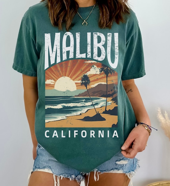 Malibu Souvenir Retro California Men Women Kids Tee T Shirt Malibu Souvenir Retro California Men Women Kids Tee T Shirt