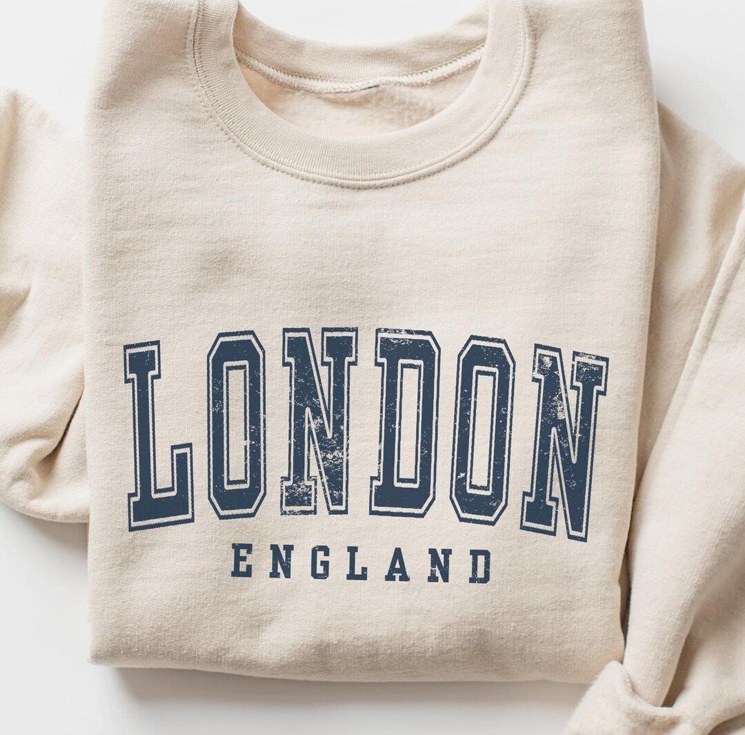 London England Crewneck Sweatshirt Vintage London Travel Souvenir Gift 
