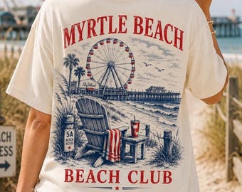 Myrtle Beach Beach Club Shirt, South Carolina Coastal Tee, Summer Vacation Gift