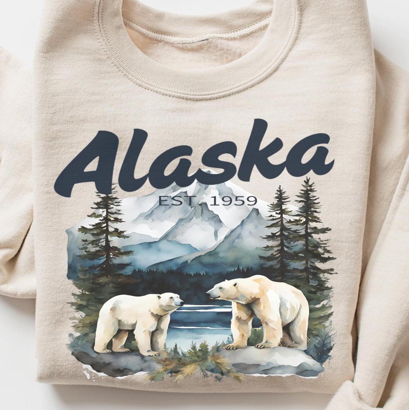 Alaska Polar Bear Sweatshirt, Cruise Travel Souvenir - Etsy