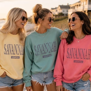 Savannah Georgia Beach Crewneck, Tybee Island Vacation Sweatshirt Bild 3