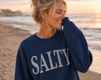 Felpa girocollo Salty Beach, pullover da vacanza al mare