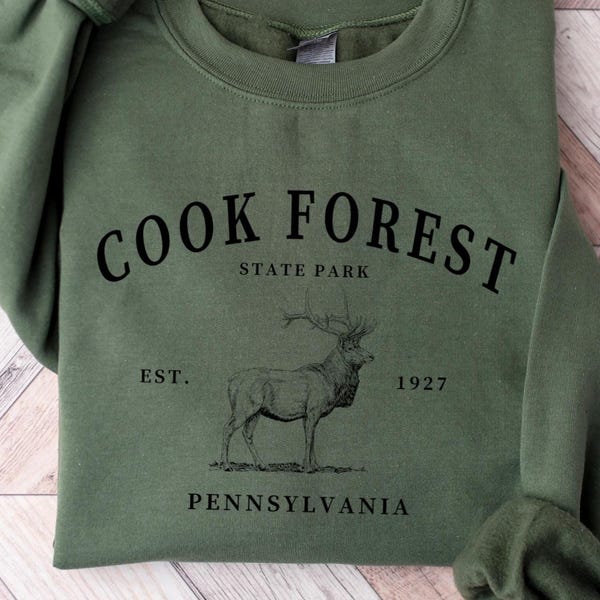 Bluza z okrągłym dekoltem Cook Forest State Park w Pensylwanii – prezent
