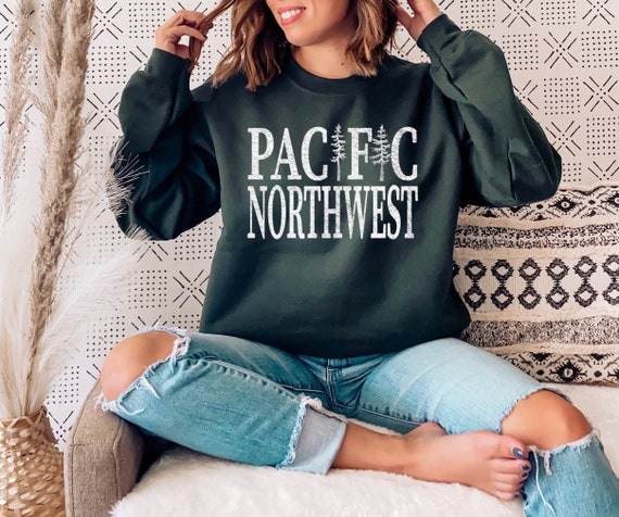 Pacific Northwest Sweatshirt: Washington State, Evergreen Trees