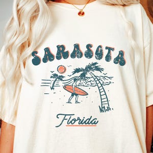 Sarasota Florida Beach Surfer Tee Shirt Tshirt, Unisex Womens Florida Gift