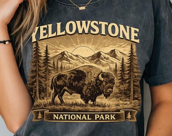 Maglietta regalo Bison Comfort Colors® del Parco Nazionale di Yellowstone