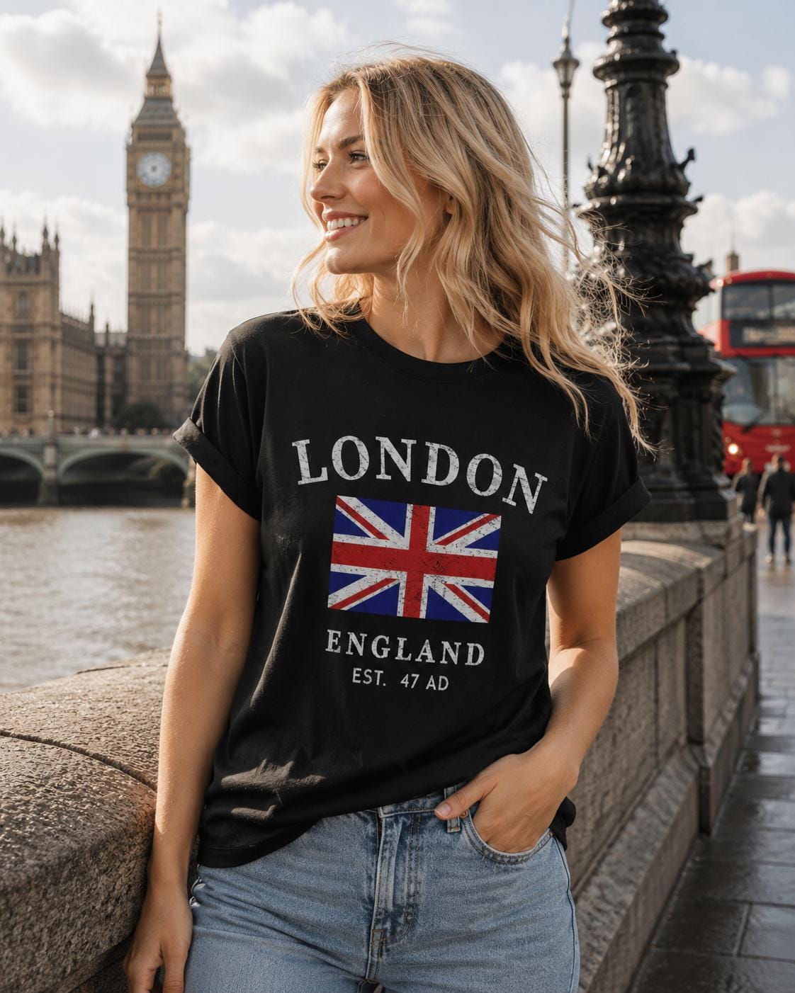 ロンドン（イングランド）シャツ、旅行のお土産Tシャツ、イギリス旅行T 