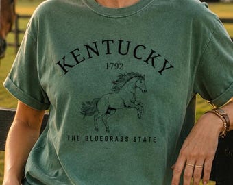 ケンタッキーホースシャツ、ブルーグラスステートTシャツ
