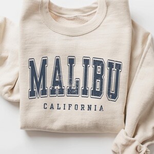 Malibu California Beach Crewneck Sweatshirt Gift Pullover Souvenir