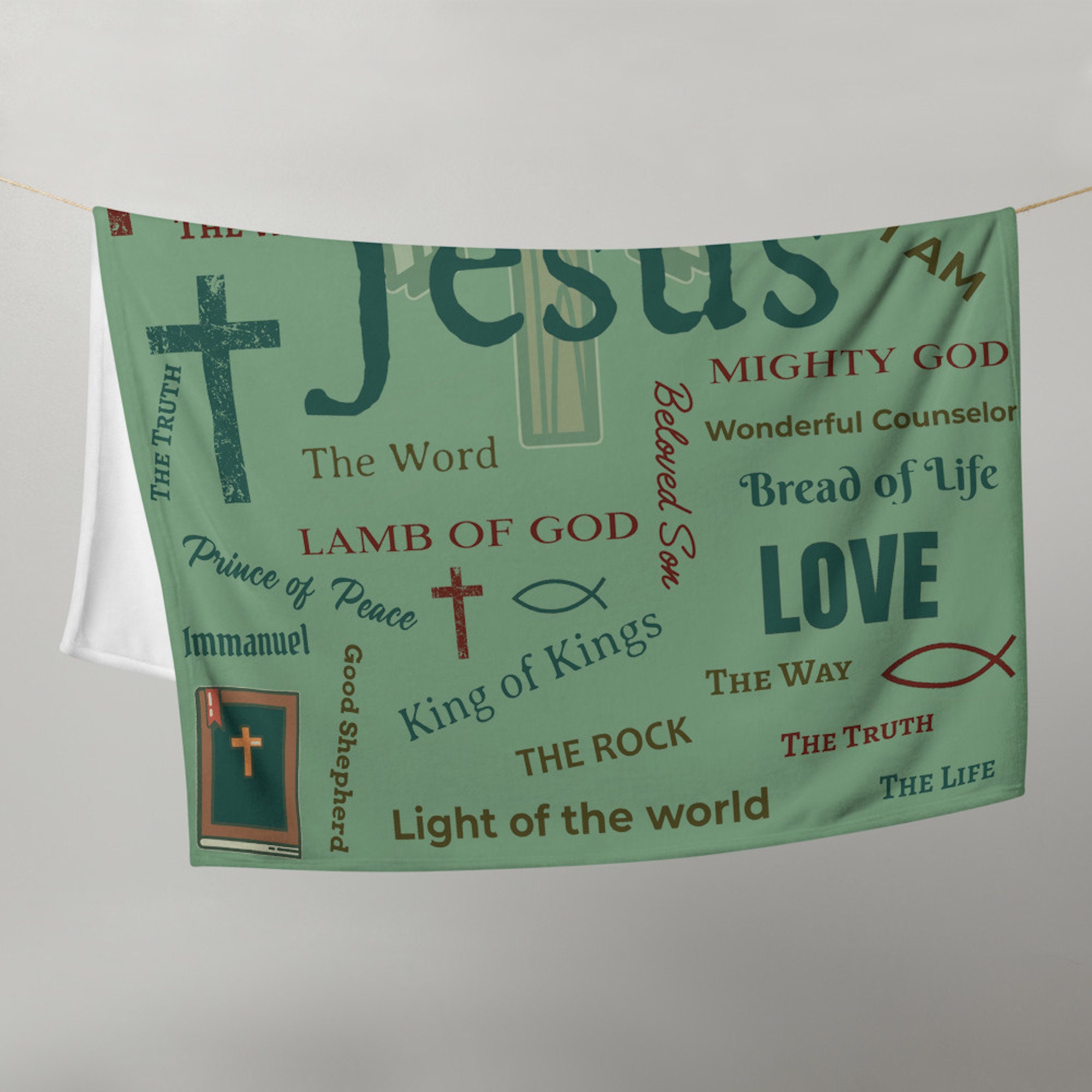 Names Of Jesus Throw Blanket Easter Blanket Christian Religious Bible Messi Gift4Fan The