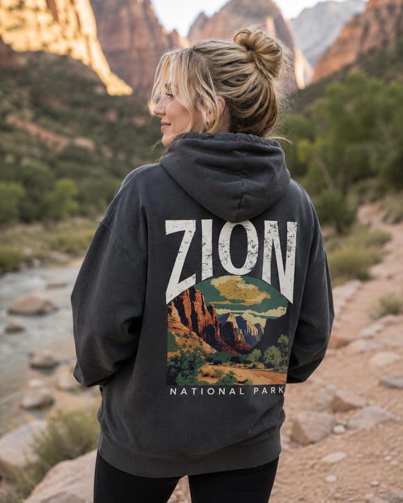 Zion National Park Comfort Colors® Hoodie Sweatshirt, Utah Hiking