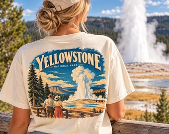 T-shirt souvenir du parc national de Yellowstone, souvenir de voyage à Yellowstone