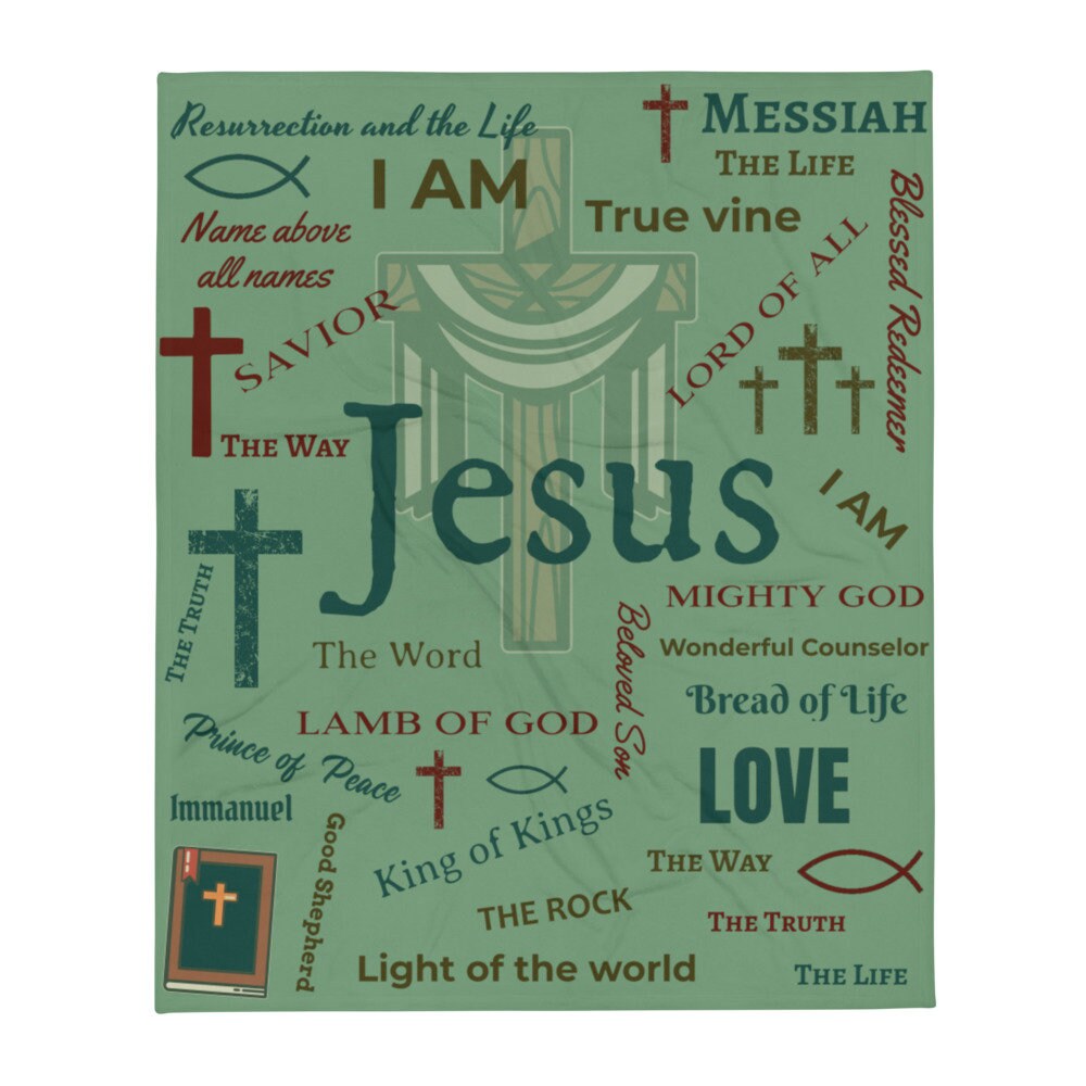 Names Of Jesus Throw Blanket Easter Blanket Christian Religious Bible Messi Gift4Fan The