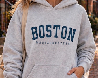 Boston Massachusetts Hoodie, Travel Souvenir Pullover
