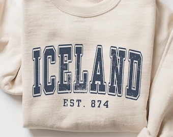 Sudadera de Islandia, sudadera de cuello redondo para viajes a Reikiavik