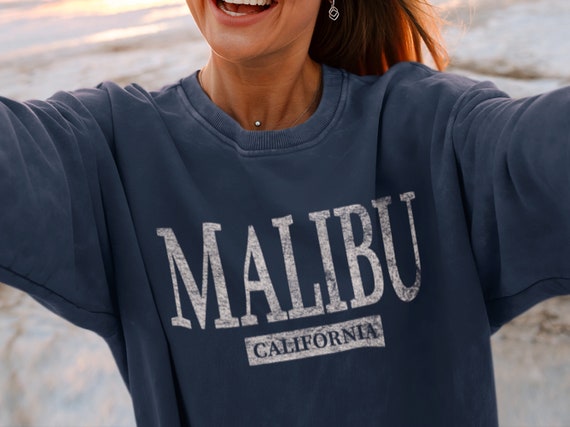 Malibu Beach Spring Break Crewneck Pullover Malibu California Shirt CA Beach Shirt Cali Vacation Shirt Malibu Crewneck Sweatshirt