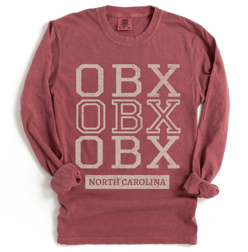 Camiseta de manga larga de playa de Outer Banks OBX de Carolina del Norte, regalo Brick