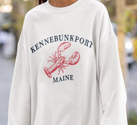 Maine Lobster Sweatshirt, Kennebunkport Shirt, Maine Crewneck Souvenir Pullover Gifts