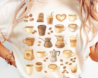 Chemise Coffee Lover Comfort Colors, T-shirt Cosy Cafe