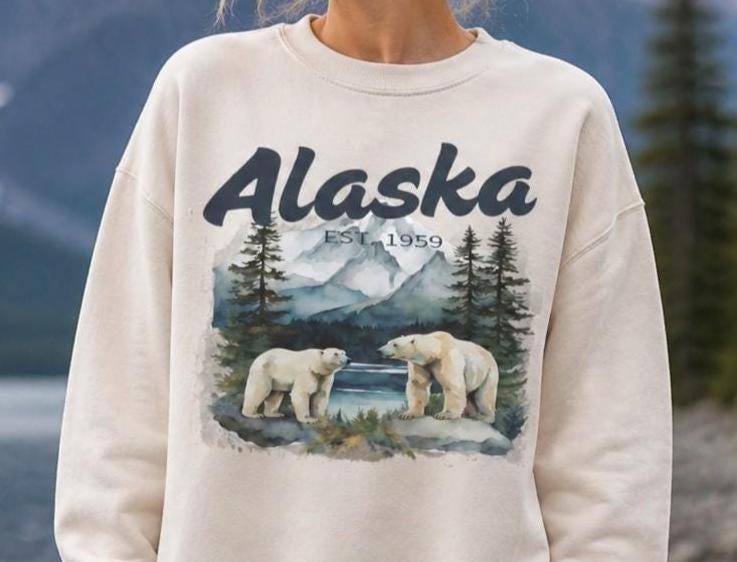 Alaska Polar Bear Sweatshirt, Cruise Travel Souvenir - Etsy