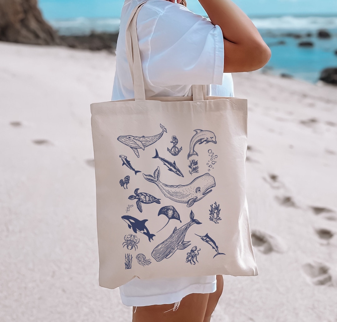 Killer Whales in the Bay Clover Canvas Tote Bag