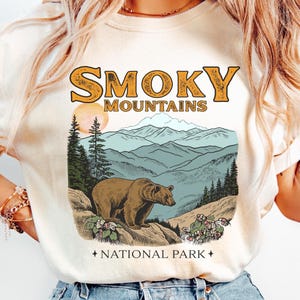 Vintage Smoky Mountains Comfort Colors® Tshirt, National Parks Gift Tee