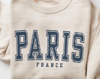 Sudadera de cuello redondo de París, Francia, regalo, jersey vintage de ciudad