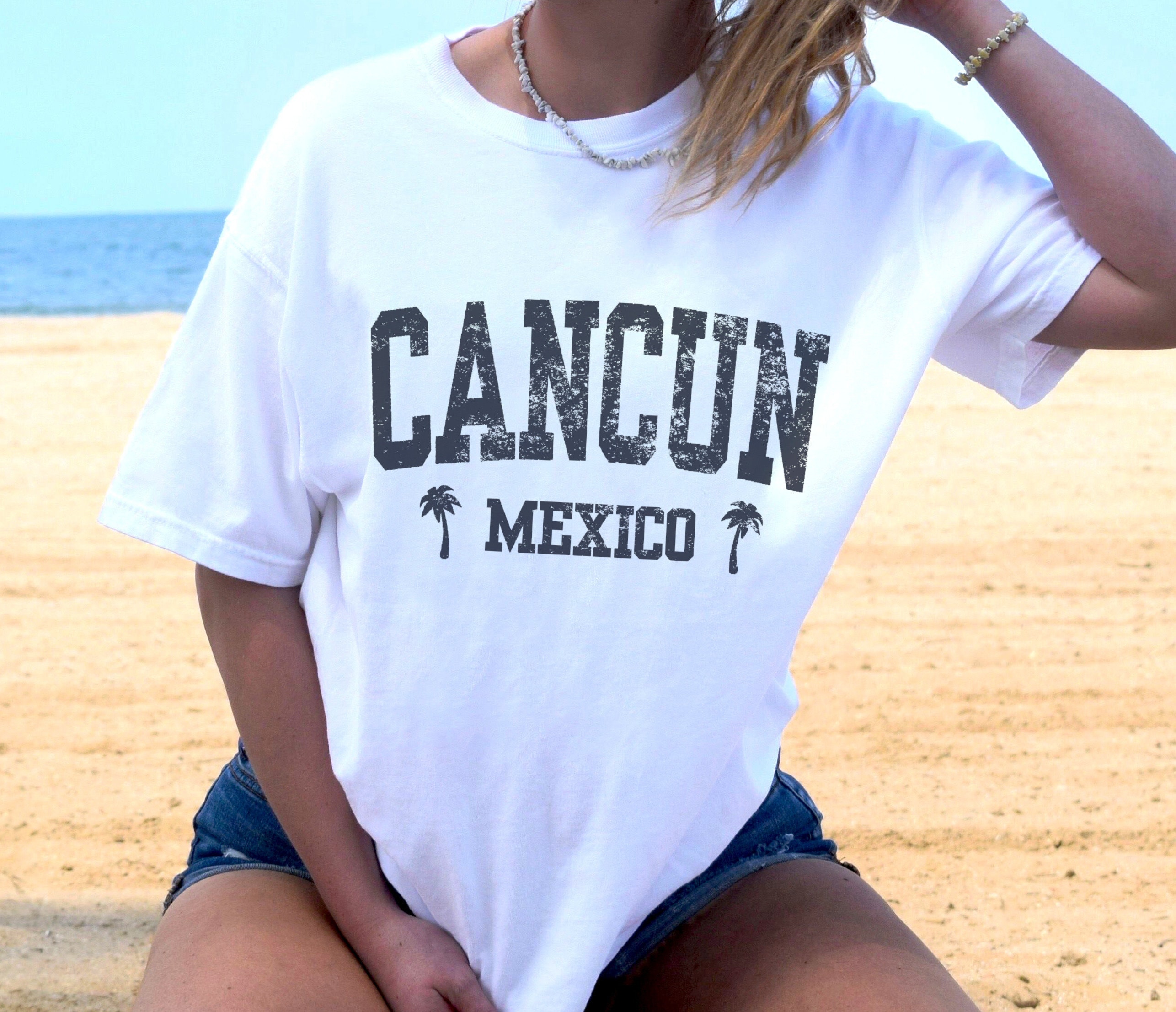 Cancun Beach Shirt, Vintage Mexico Palm Tree Tshirt, Cancun Tee, Comfort  Colors Beach 