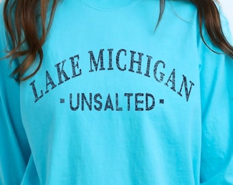 Lake Michigian Beach Ungesalzener Strand Komfort Colors® Langarm-T-Shirt, obere Halbinsel Geschenk T-Shirt
