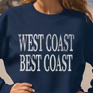 Felpa girocollo West Coast: pullover California effetto consumato