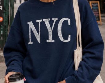 NYC Crewneck Sweatshirt, Minimalist New York City Pullover