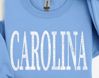 North Carolina Beach Sweatshirt, Carolina Blau Rundhalsausschnitt