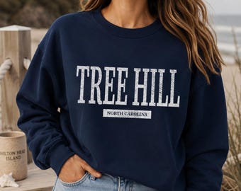 Sudadera Tree Hill de Carolina del Norte, sudadera con cuello redondo de Coastal Carolina