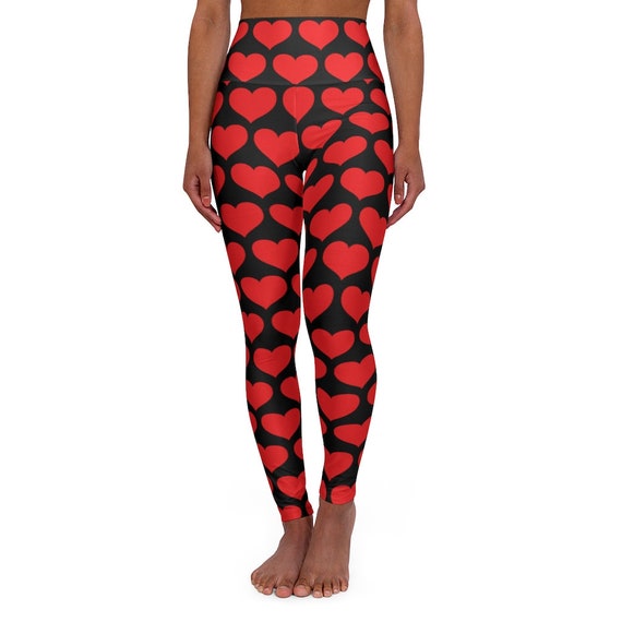 High Waist Valentines Heart Leggings, Red Hearts Yoga Pants, Valentines Day  Leggings Gift for Her -  Canada