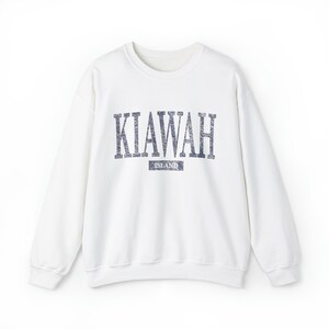 Kiawah Island Sweatshirt, South Carolina Crewneck, Carolina Shirt, East Coast Beach Pullover White