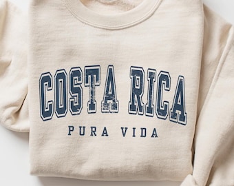 Cadeau de sweat-shirt ras du cou de plage du Costa Rica, pull de voyage de filles, souvenir de vacances en famille