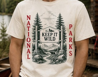 Maglietta Parchi Nazionali, Maglietta Keep It Wild, Regalo per Avventura all'Aperto