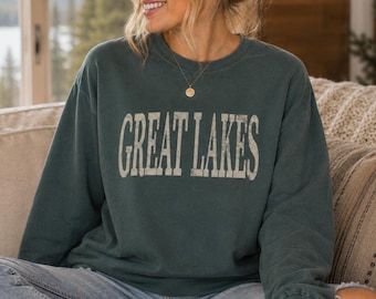 Great Lakes Comfort Colors Long Sleeve Shirt, Lake Life Tee