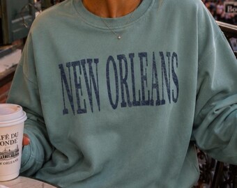 New Orleans Crewneck Sweatshirt, Vintage Louisiana Souvenir Pullover