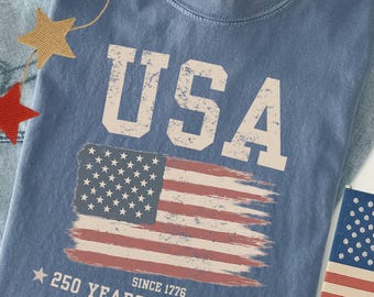 USA 250 Comfort Colors T Shirt, 2026 America Anniversary Celebration Tee