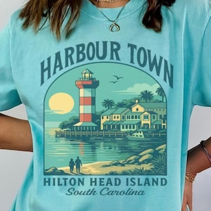 Maglietta Harbour Town Hilton Head Comfort Colors: maglietta per le vacanze nella Carolina del Sud